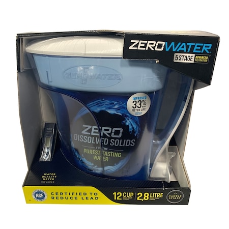 Zerowater ZeroWater Ready-Pour 12 cups Blue Water Filtration Pitcher ZD-012RP